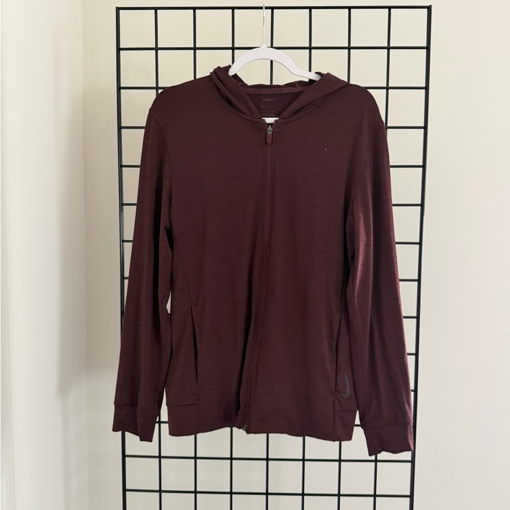 Nike Yoga Burgundy Zip-Up Hoodie